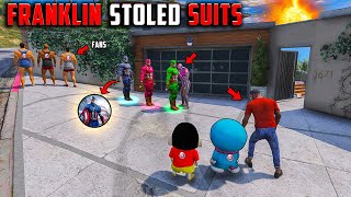 Shin Chan & Franklin Stealing The Most Powerful Captian America Suits & Got All Powers Gta in Telugu