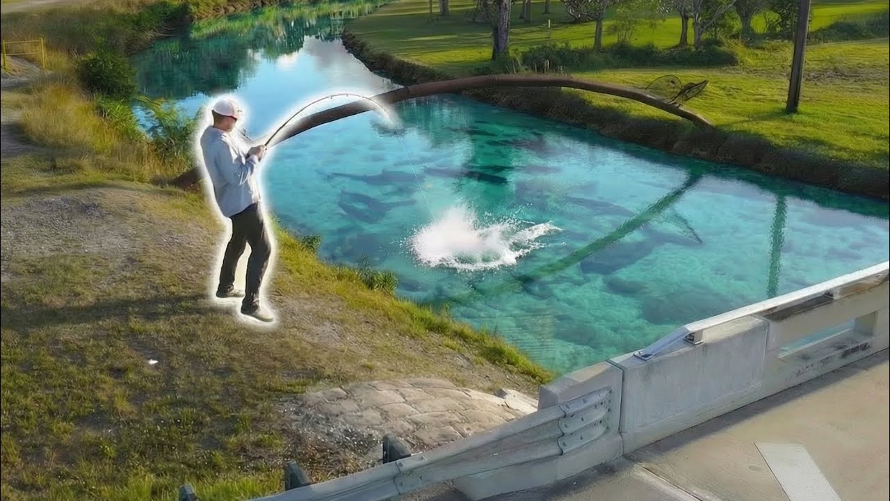 Я обнаружил гигантскую морскую рыбу, попавшую в ловушку во Флоридском канале!