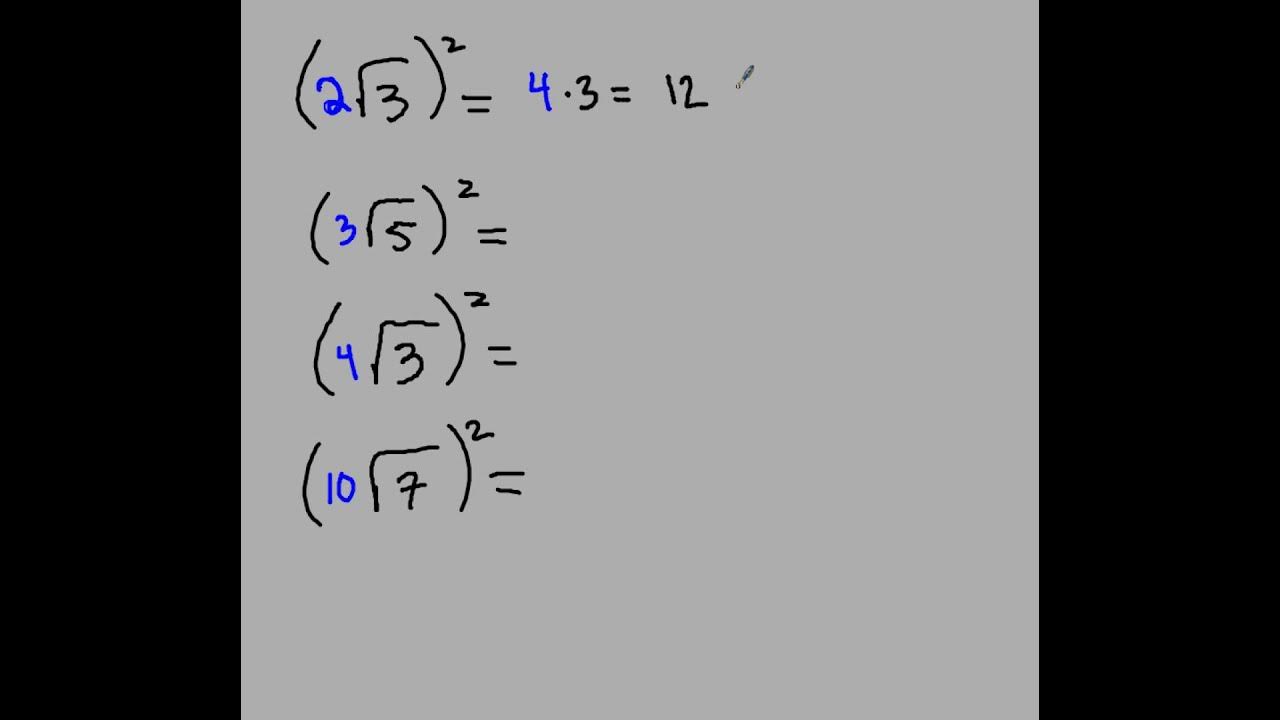 Properties of Squaring Square Roots