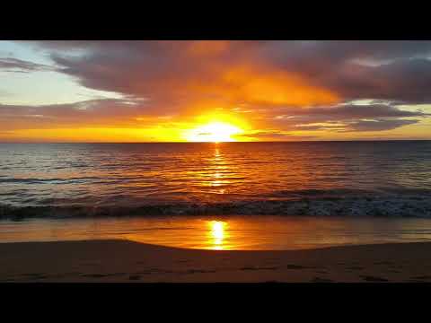 Sunset at Hapuna Beach, Hawaii Big Island - September, 2018