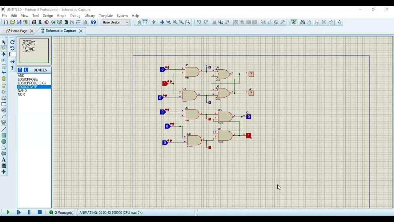 Simulador flip flop SR en Proteus - YouTube