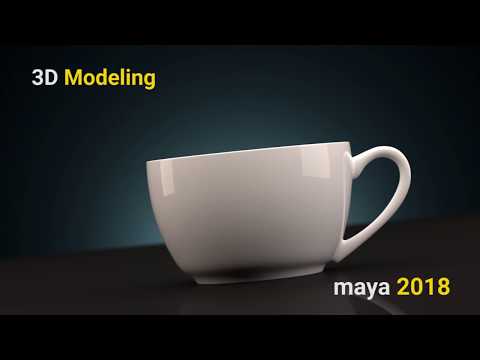 Autodesk Maya modeling coffee cup