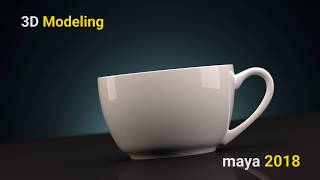 Autodesk Maya modeling coffee cup