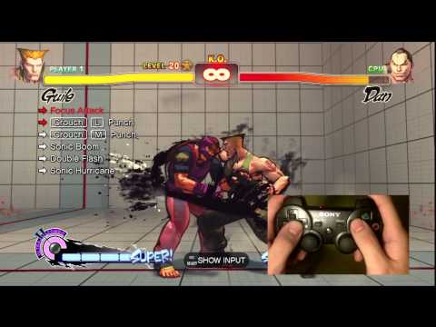 Super Street Fighter 4 Guile Trials 20 PS3 Controller D Pad W Commentary 