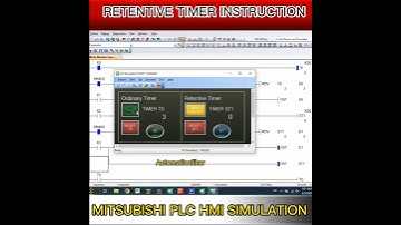 Retentive timer mitsubishi PLC HMI Simulation #timer #mitsubishi #shorts #plc #shortvideo