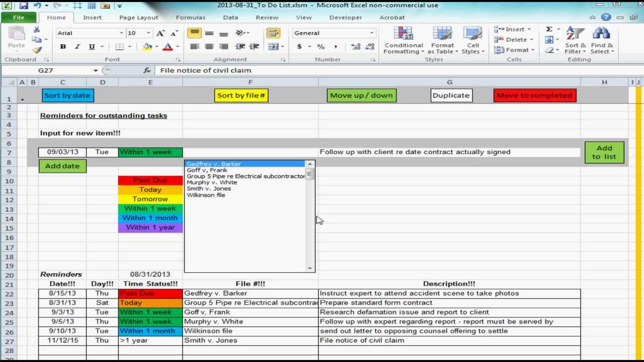 Weekly Task List Template Excel For Your Needs