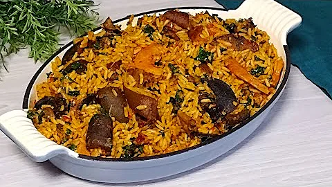 HOW TO MAKE PALM OIL RICE | NATIVE JOLLOF RICE RECIPE