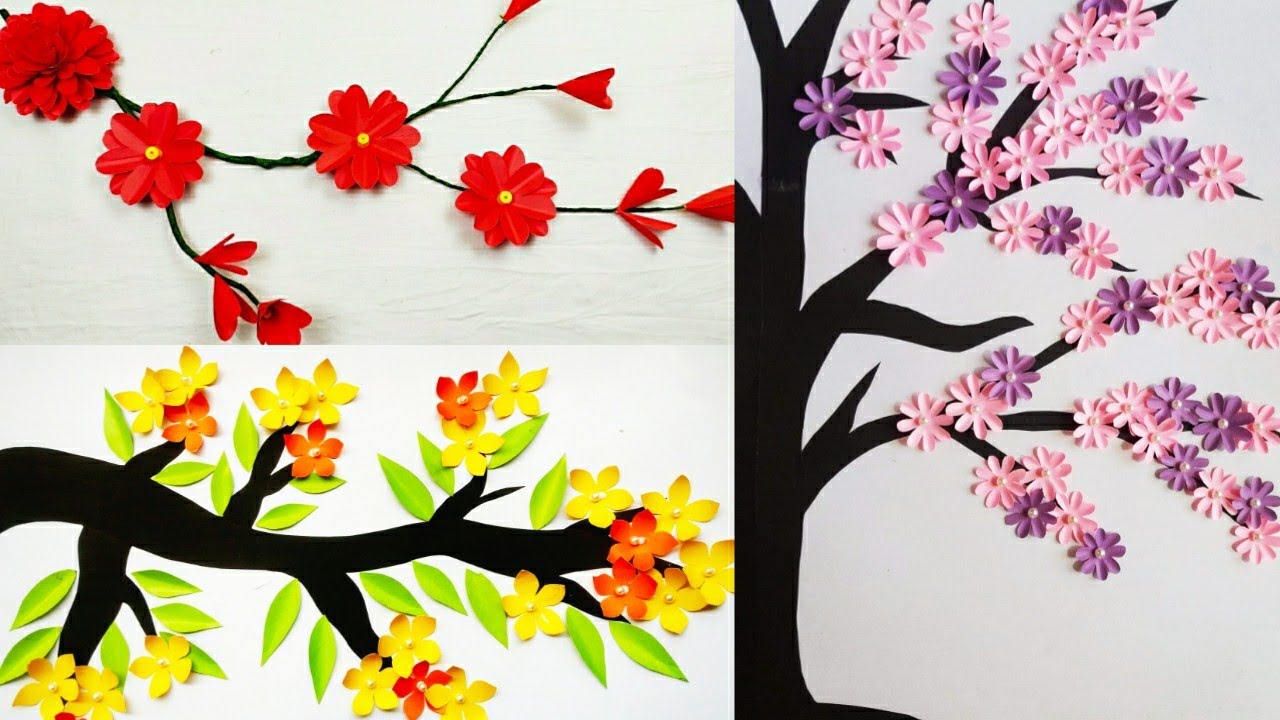 Diy Tree Branch Wall Art Decor | 3D Wall Sticker | Wall Decoration Idea #5  - Youtube