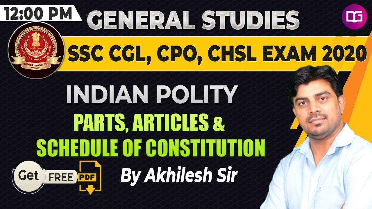 Indian Polity | Parts, Articles & Schedule of Constitution | SSC CGL ...