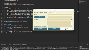 How to develop a database using python - Reset entry/input fields  #pysimplegui #python - #4