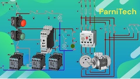 CADe SIMU (ParniTech) Automatic star-delta motor starting control circuit indicator light