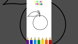 ORANGE DRAWING, EASY FRUIT DRAWING, Quick Picture Videos #shorts