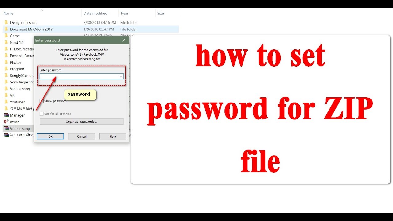 create rar with password