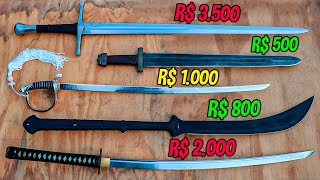 MONTEI um ARSENAL com as ESPADAS MAIS CARAS e BARATAS