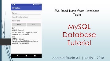 #2. Retrieve Data from Database Table | MySQL Database Tutorial | Android Studio 3.1 | 2018