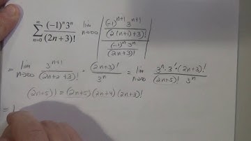 Ratio Test for Convergence 3 to the n over 2n plus 1 factorial