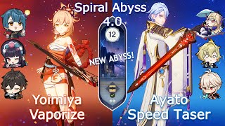 NEW Spiral Abyss 4.0! C0 Yoimiya Vaporize x C0 Ayato Speed Taser | Floor 12 9 Stars | Genshin Impact