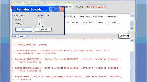 R Commander - Logistic Regression Modeling Building