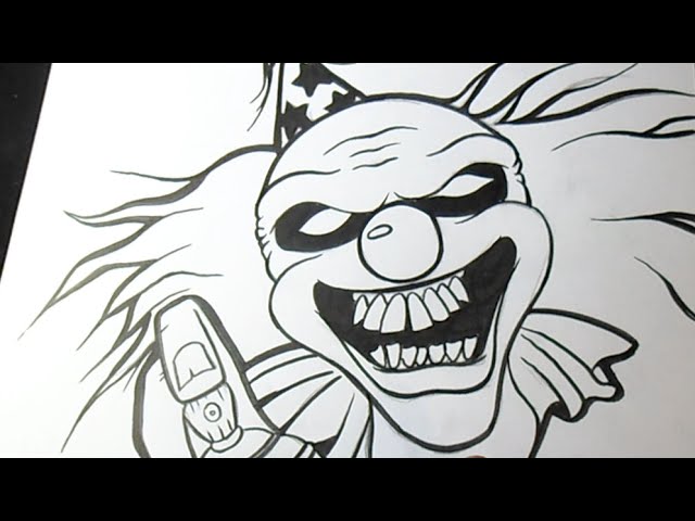 HOW TO DRAW SCARY CLOWN /// COMO DESENHAR UM PALHAÇO ASSUSTADOR