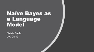 Naive Bayes as a Language Model