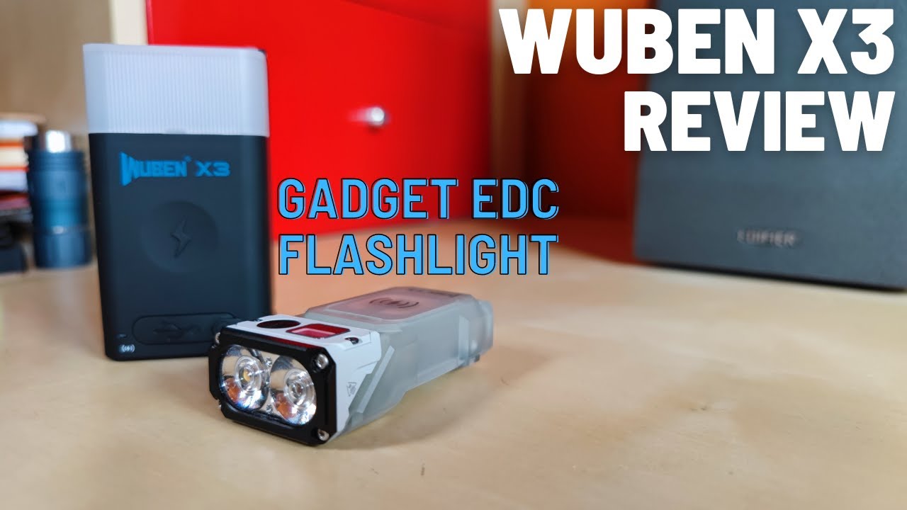 Wuben X3 Review - Gadget EDC Flashlight, Wireless charging, Dual LEDs, GITD body