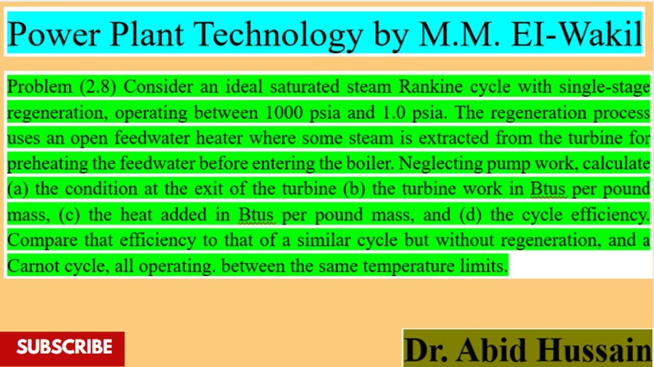 Сравнение эффективности циклов Ренкина и Карно | Задача 2.8 | Технология электростанций от Э.И. В...