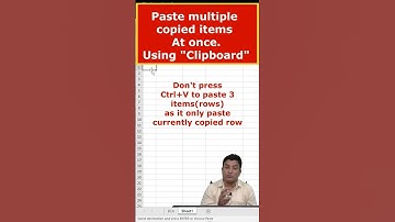 How to paste multiple copied items using Clipboard in excel?#shorts
