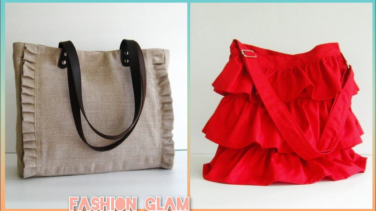 Beautiful Linen Tote Bags Design And Patterns With Ruffle Details 2023 YouTube