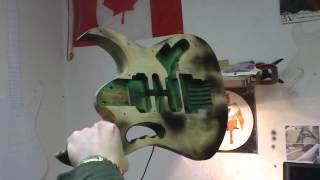 Wes - burning an IBANEZ for refinishing at BASONE GUITARS, vancouver bc