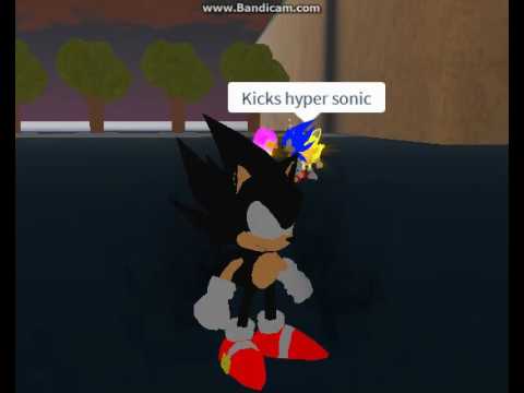 Hyper Sonic Vs Fleet Way Sonic Roblox Rp By The Unknown Person - roblox fnaf fredbear friends pizzeria rp duck song