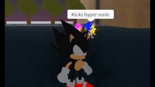 Hyper Sonic Vs Fleet Way Sonic Roblox Rp By The Unknown Person - roblox sonic mania plus rp