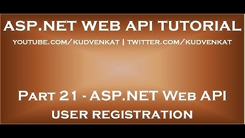 ASP NET Web API-gebruikersregistratie