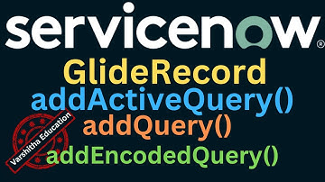 Service Now GlideRecord, addActiveQuery(), addQuery(),addEncodedQuery() #servicenowtraining #java