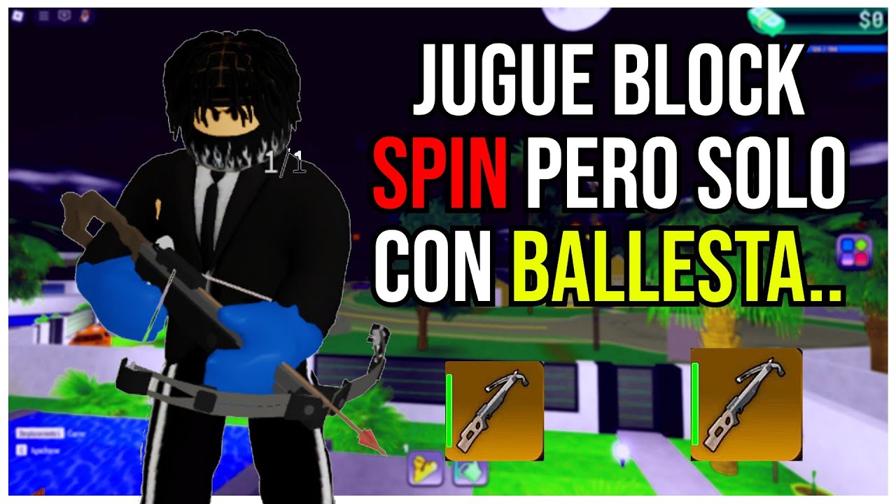 😒UTILIZE el ARMA mas MALA DEL JUEGO durante TODO EL VIDEO EN estos SERVIDORES DE BLOCK SPIN!! roblox
