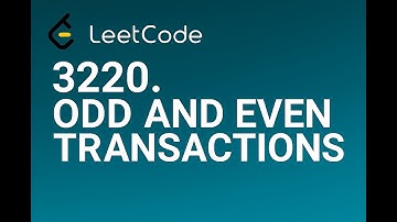 LeetCode 3220. Odd and Even Transactions | SQL Solution Explained Step-by-Step #leetcodesql  #sql