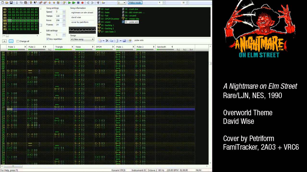 David Wise - A Nightmare on Elm Street NES Overworld Theme VRC6 cover by Petriform