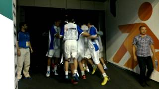 U16 Greece cheering before the game