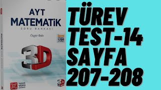 3D AYT MATEMATİK ÇÖZÜMLERİ BÖLÜM-10 TEST-14 (TÜREV)