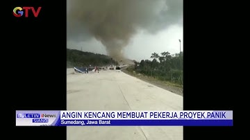 Angin Puting Beliung Terjang Kawasan Proyek Tol Cisumdawu, Sumedang #BuletiniNewsSiang 14/01