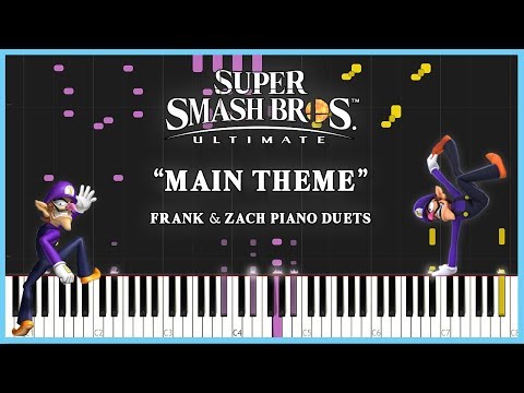 Super Smash Bros Ultimate Main Theme Piano Duet Synthesia Youtube