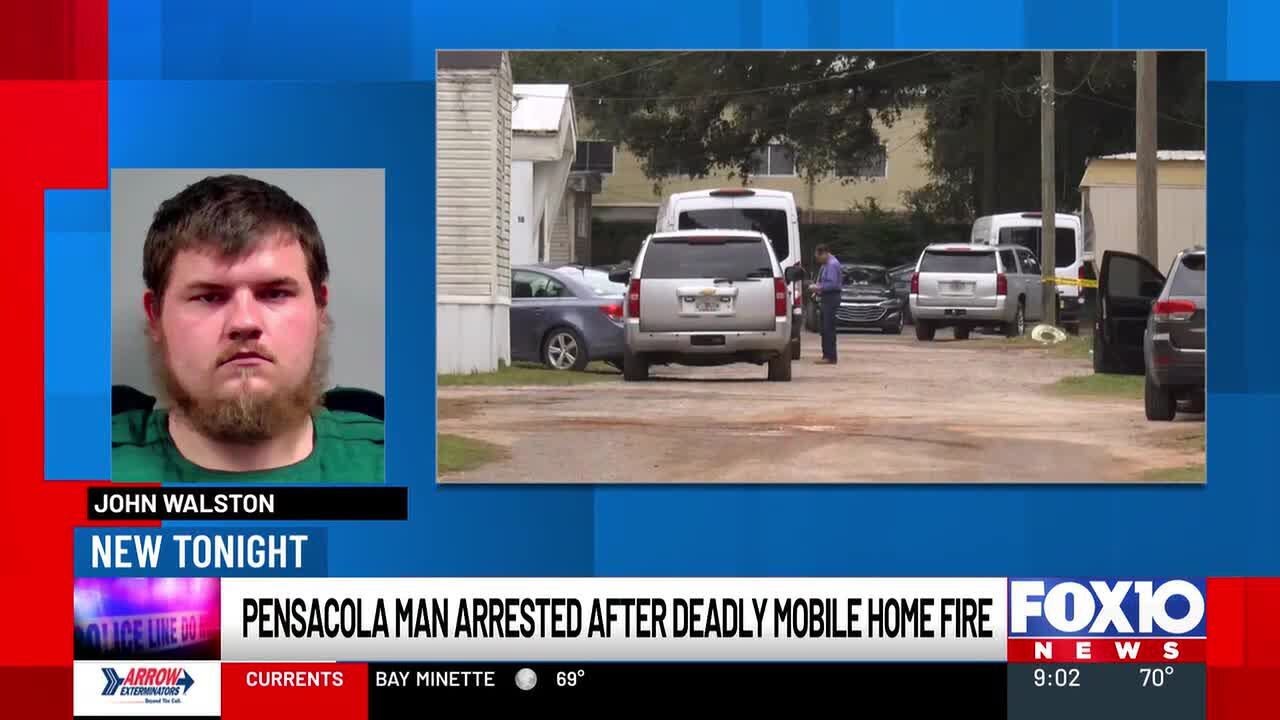 Escambia County Sheriff says the 2 children were killed before mobile home fire on Friday morning