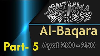 Surah Al Baqarah Ayat 200  to 250 Urdu Translation with English