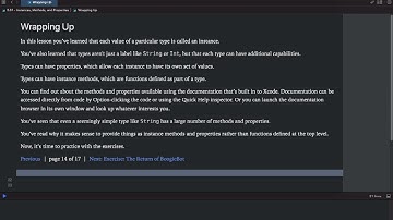AP CSP Swift - 5.02 - Instances, Methods, and Properties - Wrapping Up - 14 of 17