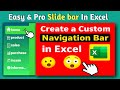 Create a Custom Navigation Bar in Excel 🔥 | Slide bar In excel | Easy & professional menu !