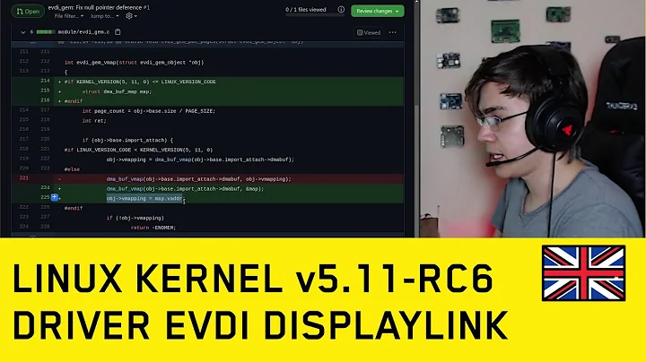 🇬🇧 Linux Kernel v5.11-rc6 Running Displaylink EVDI Driver (external video card)