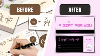How to Customized Gift Certificate Template | Beginners Canva Tutorial for Small Business Owner