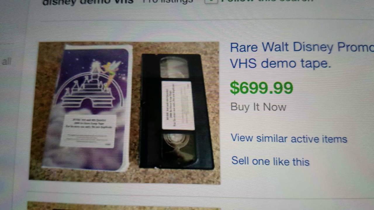 Walt Disney Black Diamond VHS and Demo Tapes. Insanity Fad. Ebay VHS