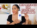 HOW TO SAFELY LIGHTEN SKIN WITH YOUR REGULAR FACE AND BODY CREAM/LOTION. Nivea Q10 Vitamin C