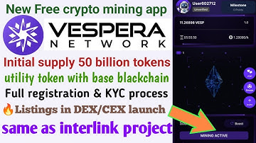 Vespera network new free crypto mining project 2025||#itlg #vesperanetwork #vesptokens #crypto #free