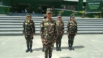 PLMUN ROTC UNIT: REHEARSAL IN PREPARATION FOR THE TRADITIONAL PRESENTATION OF SPONSORS AND ESCORTS